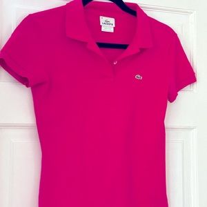 Lacoste woman polo Fushianta pink size XS slim fit